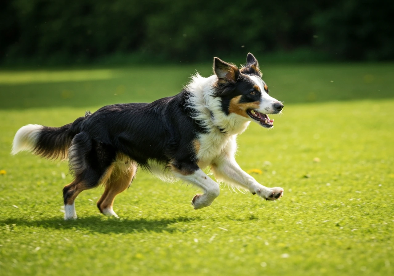 Border Collie running outdoors