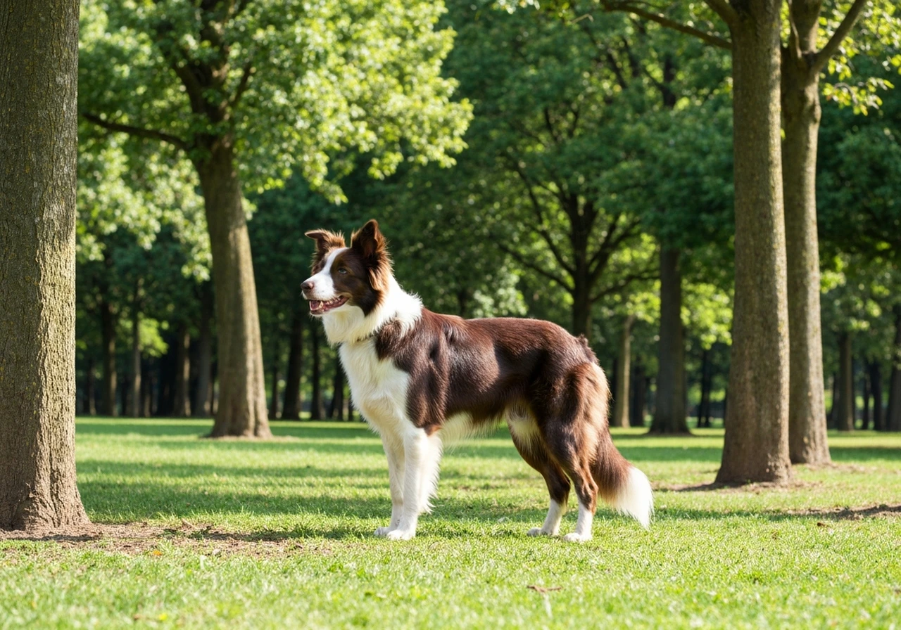 Border Collie standing alert