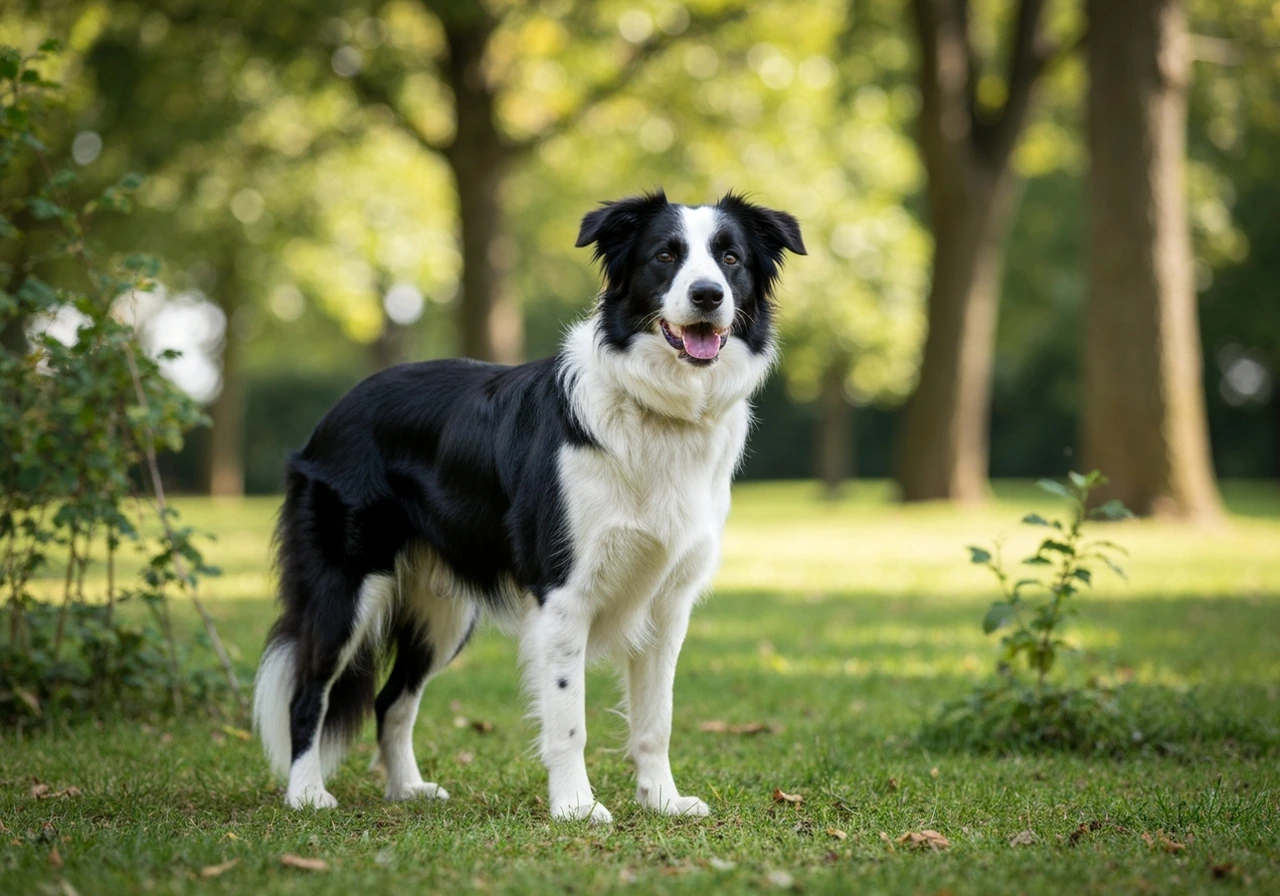 Border Collie standing alert